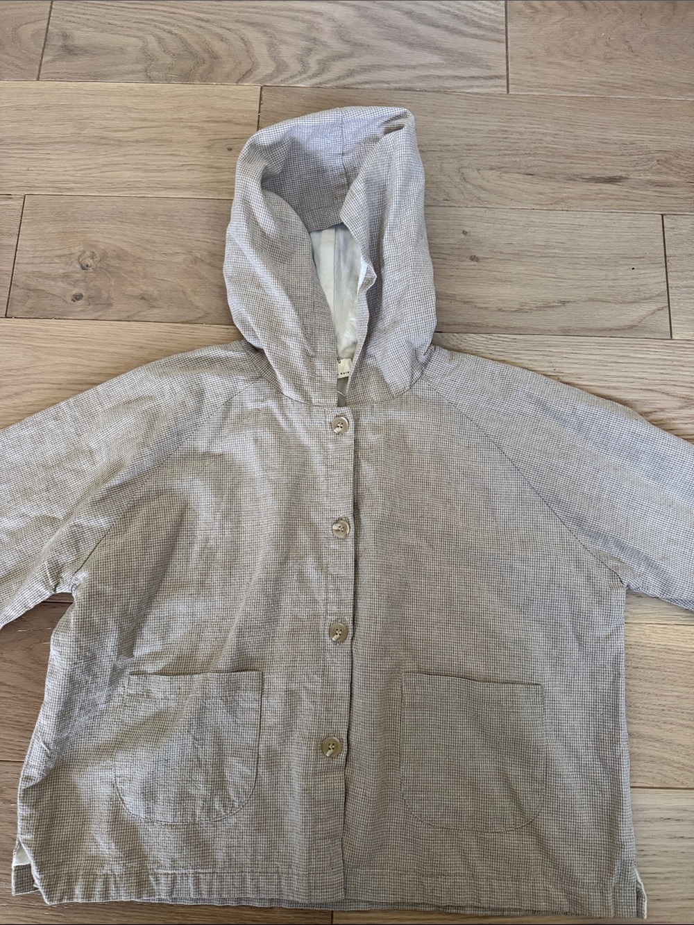 Children's Lightweight Hooded Jacket in Light Beige